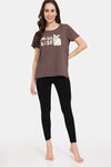 Rosaline Joy Sticks Knit Cotton Top - Chocolate Brown — thumbnail 4